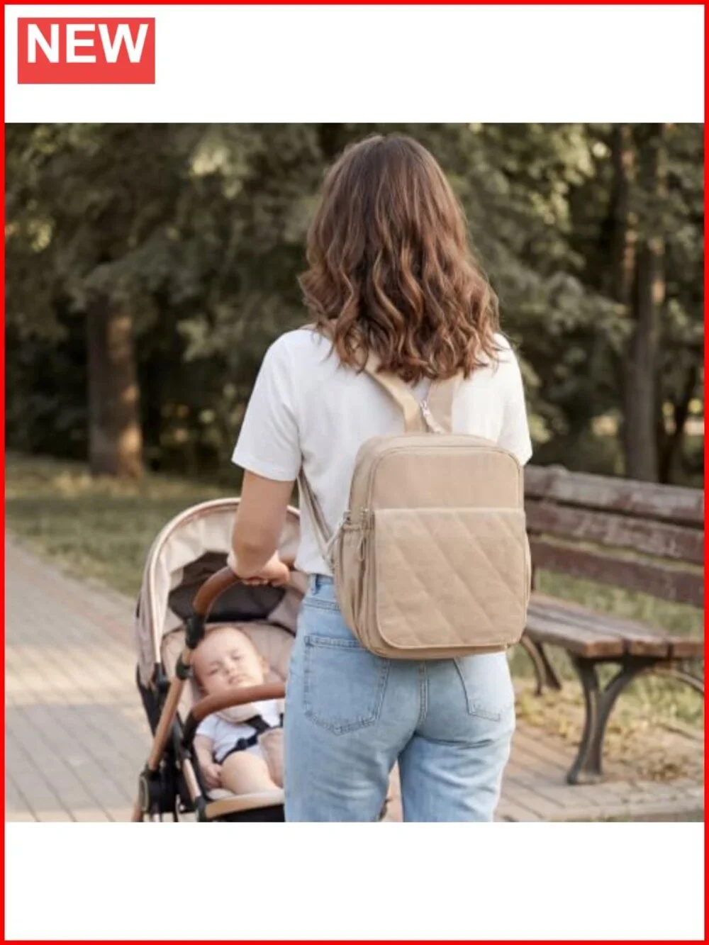 Mini Diaper Bag Backpack for Women, Water Resistant Nylon, Convertible Crossbody